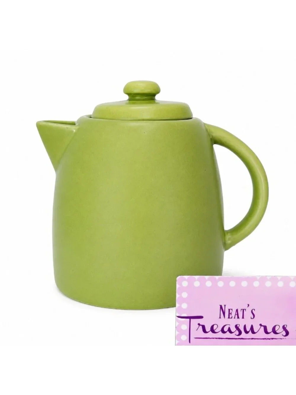 Starbucks 2012 Avocado Green Ceramic Round Ceramic Lidded 25oz Coffee Tea Pot